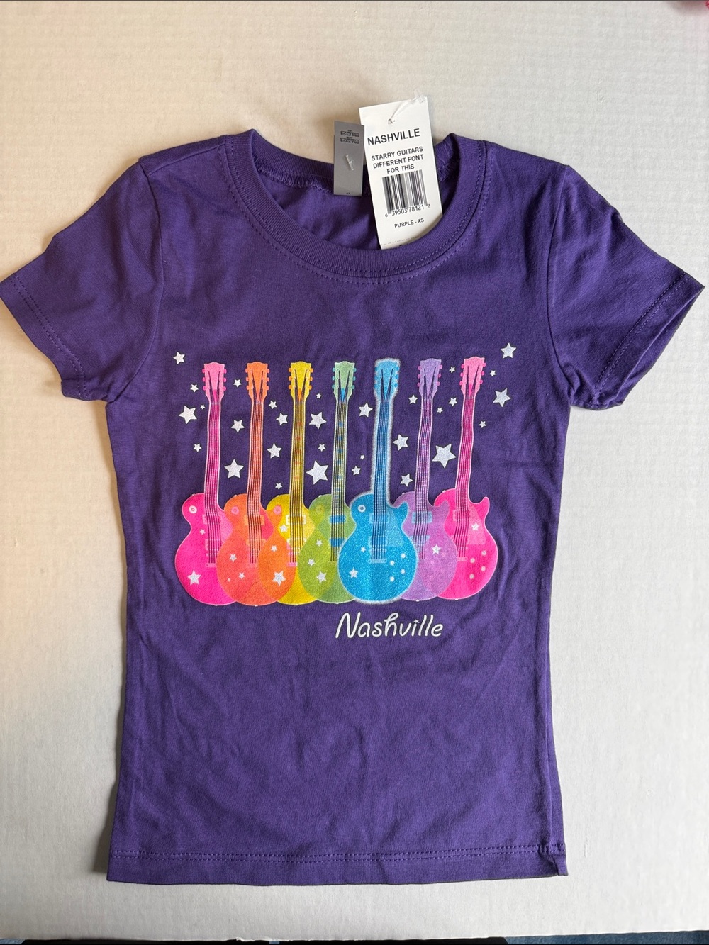NWT Nashville colorful guitars kids tee | XS 3/4